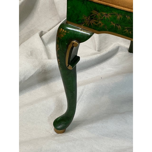 Chinoiserie 1980s Signed Norman Lundin Green Chinoiserie Armchair For Sale - Image 3 of 18