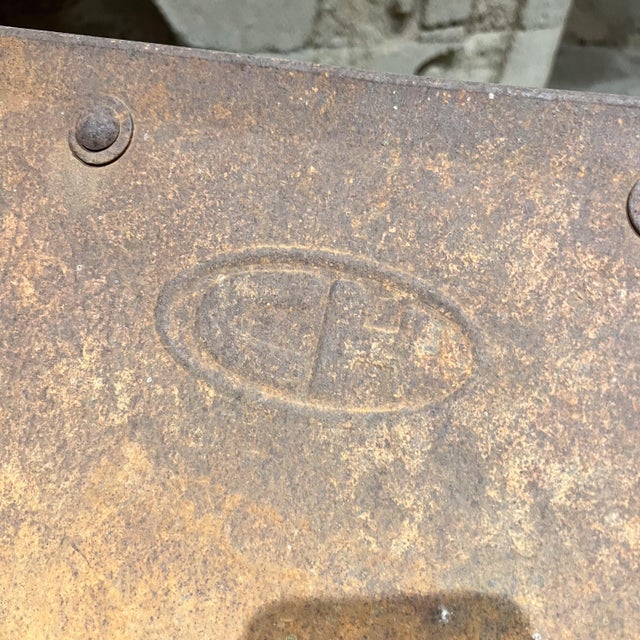 Early 20th Century Old Vintage Metal Wheelbarrow Rustic Garden Cart For Sale - Image 5 of 11