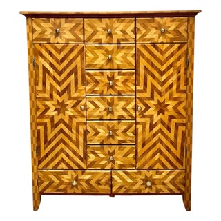 Substantial Vintage Parquetry Chest of Drawers For Sale