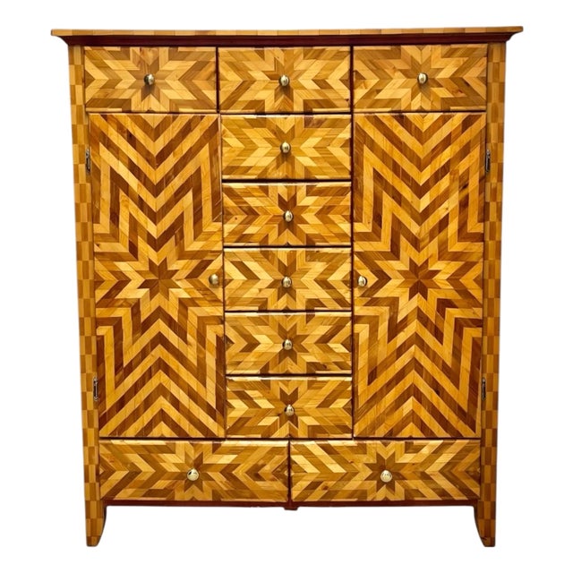 Substantial Vintage Parquetry Chest of Drawers For Sale