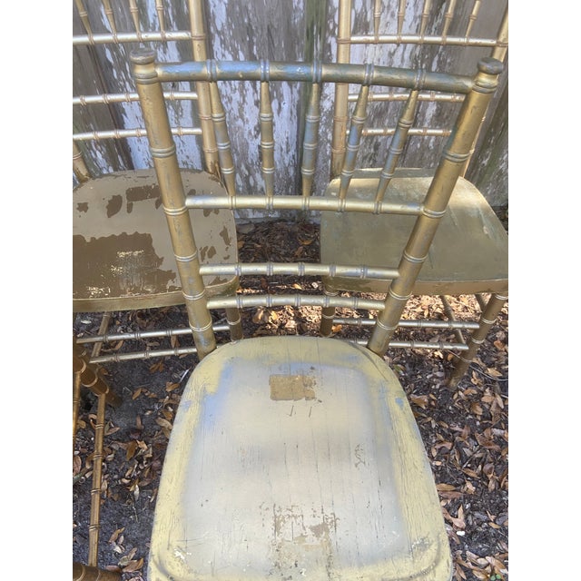 Gold Vintage Shelby Williams Chiavari Chairs - Set of 4 For Sale - Image 8 of 11