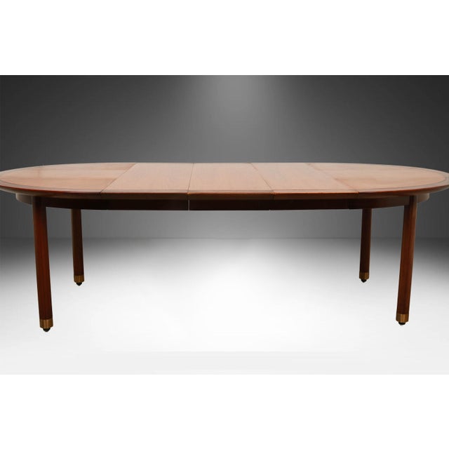 1960s Mid-Century Modern Michael Taylor for Baker Furniture Walnut Extension Dining Table For Sale - Image 5 of 17