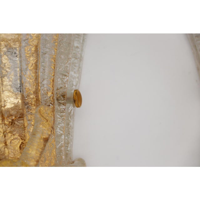 Set of Three Vintage Murano Glass and Brass Wall Sconce, 1970 For Sale - Image 10 of 17