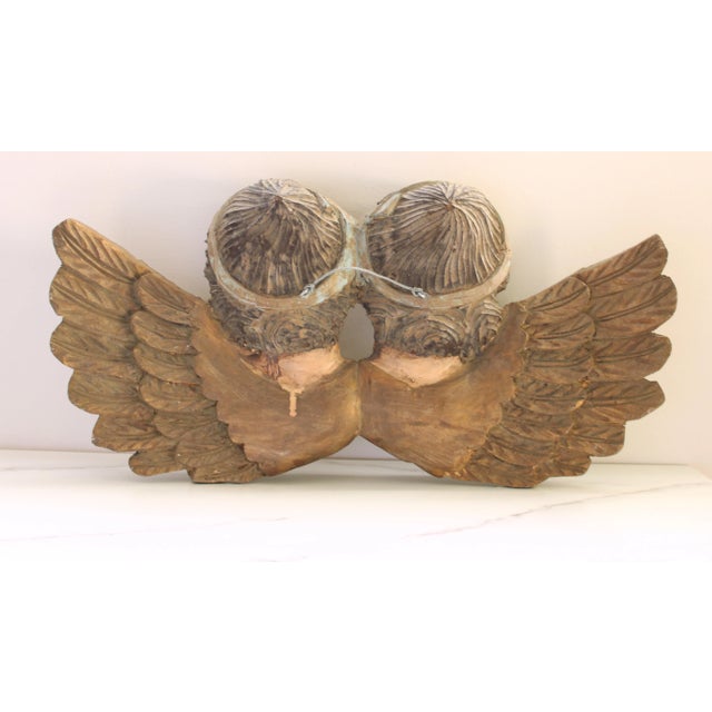 18th C. Italian Renaissance Carved Giltwood and Polychrome Winged Putti's For Sale - Image 9 of 9