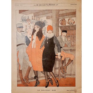 Marcel Jacques Hemjic, 1919 "Le Nouveau Bar" Le Sourire Cover Print For Sale
