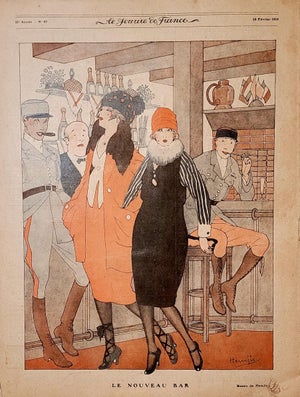 Marcel Jacques Hemjic, 1919 "Le Nouveau Bar" Le Sourire Cover Print