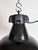 Mid-Century Modern Industrial Black Enamel Factory Lamp with Cast Iron Top, 1950s For Sale - Image 3 of 18