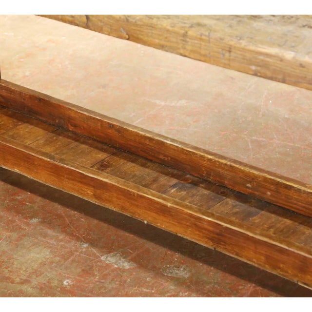 Wood 19th Century French Oak Carpenter’s Press Console Table With Bottom Shelf For Sale - Image 7 of 13