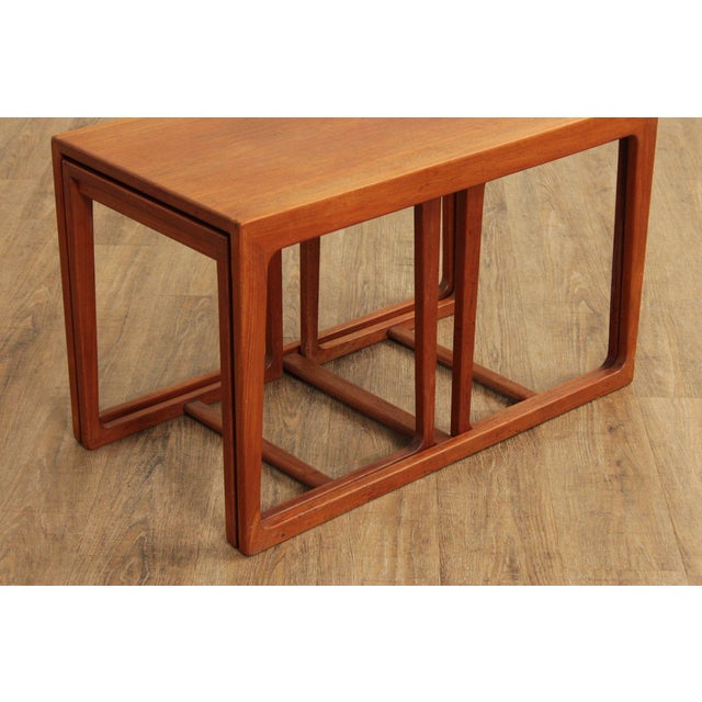 Danish Modern Set of Three Teak Nesting Tables For Sale In Philadelphia - Image 6 of 12