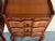 Pair of French Walnut Narrow Bedside Tables With Three Drawers For Sale - Image 10 of 17