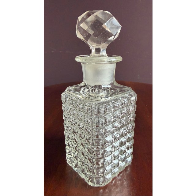 Traditional Pressed Glass Vintage Antique Perfume Bottle and Original Stopper. For Sale - Image 3 of 8