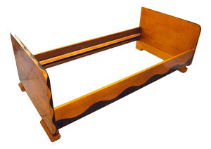 Art Deco Bed in Veneered Wood, 1920s