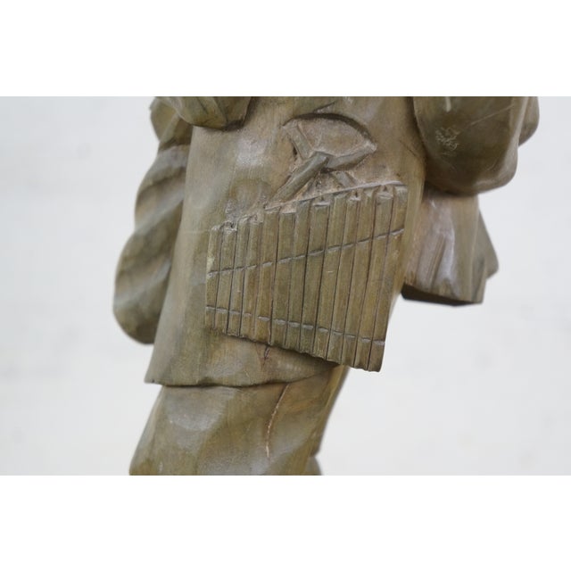 Gray Vintage Carved Folk Art Tramp Hobo Barefoot Homeless Man Figurine 16" For Sale - Image 8 of 14