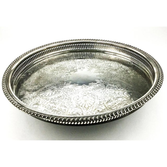 Vintage Silver Plate Turning Lazy Susan Display Tray For Sale - Image 13 of 13