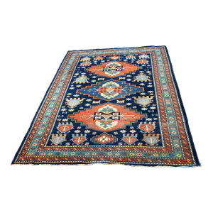 6ft 6in × 9ft 1 in Persain Hand-Knotted Wool Tribal Area Rug