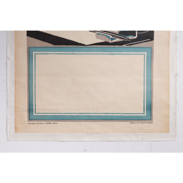 Art Deco 1930's Original Italian Advertisement Poster, Carta Utensili d'Ufficio (Office Utensils Paper), Alder For Sale - Image 3 of 5