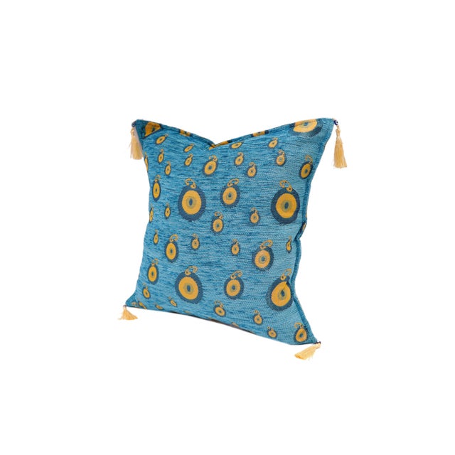 1990s Starry Night Glory Chenille Decorative Turkish Pillow For Sale In New York - Image 6 of 6