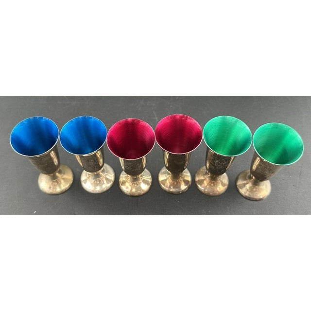 Mid 20th Century Gorhan Sterling Silver 951 Cordial Shot Glasses 124 Grams - Set of 6 For Sale - Image 11 of 17
