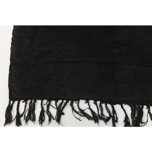 Textile Black Hemp Kilim Rug For Sale - Image 7 of 11