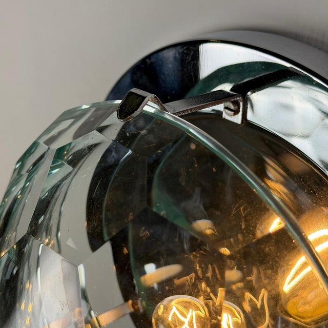 Faceted Glass Wall Lights attributed to Pia Guidetti Crippa for Lumi Milano, 1960s, Set of 3 For Sale - Image 15 of 18