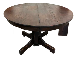 Antique Arts & Crafts Mission Quarter Sawn Oak Pedestal Dining Table