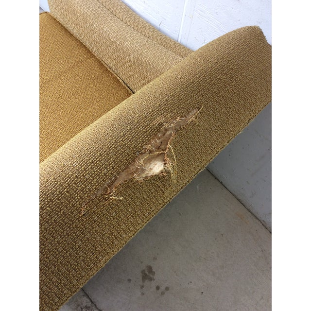 Mid Century Modern Lounge Chair With Vintage Yellow Upholstery For Sale - Image 18 of 18