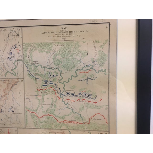 Civil War Surveyors Maps of Sherman's March to the Sea & Vicinities Framed Pair For Sale - Image 9 of 14