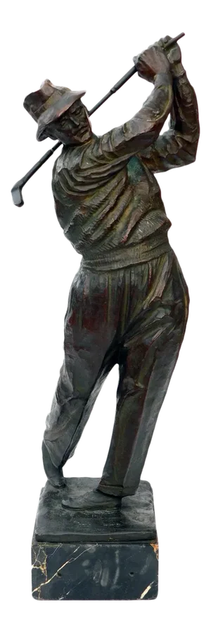 Modeled Vintage Patinated Bronze Figure of a Golfer