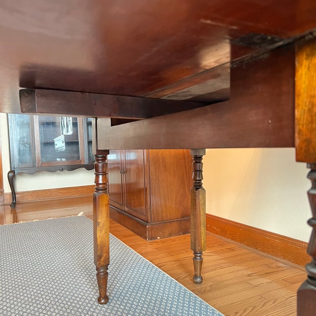 Antique Cherry Drop Leaf Console Dining Table For Sale - Image 10 of 13