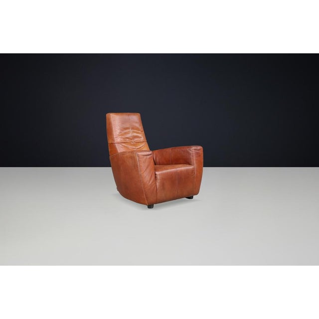 Vintage Gerard van den Berg Leather Lounge Chair, The Netherlands, 1970s A striking example of 1970s Dutch design, this...