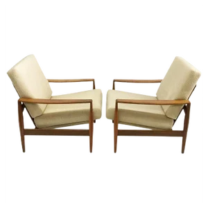 Set of Scandinavian Teak Lounge Chairs, 1960s