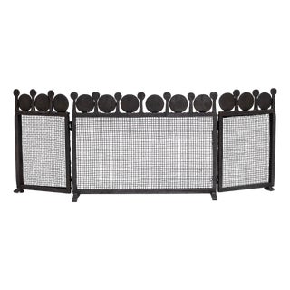 Low Mid-Century Swedish Sculptural Iron Fire Screen Sparke Guard after Bertil Vallien, 1970s For Sale