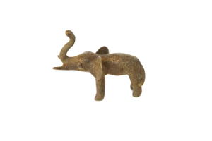 Vintage African Bronze Elephant With Trunk in Air