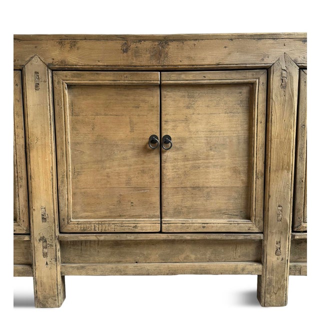 Vintage Raw Elm Modern Farm Sideboard Credenza For Sale - Image 11 of 12