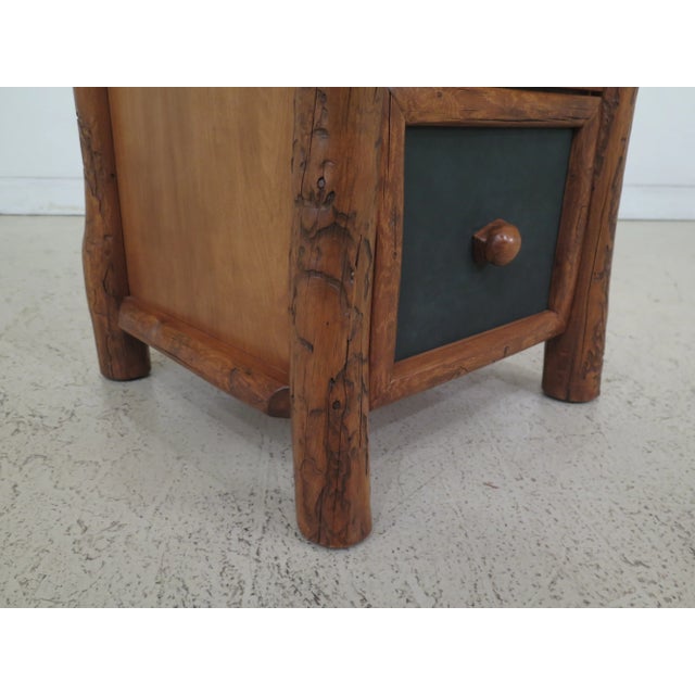 1990s 1990s Adirondack Style 2 Drawer Oversized Nightstand For Sale - Image 5 of 10