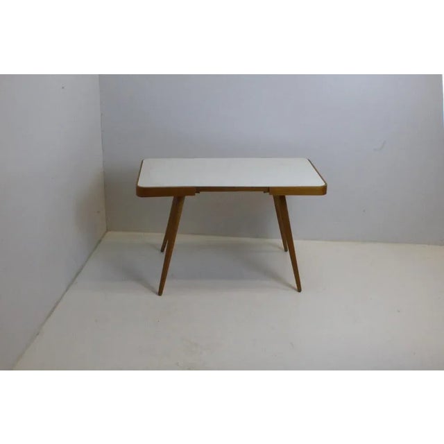 Coffee Table in Beech and Glass, 1960s For Sale - Image 4 of 7
