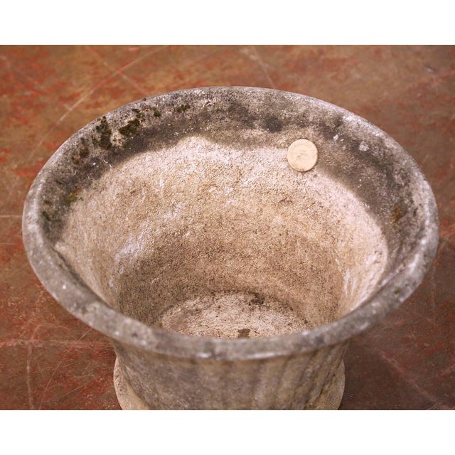 Late 19th Century 19th C. French Cast Stone Weathered Garden Planters From Normandy, Set of 4 For Sale - Image 5 of 9