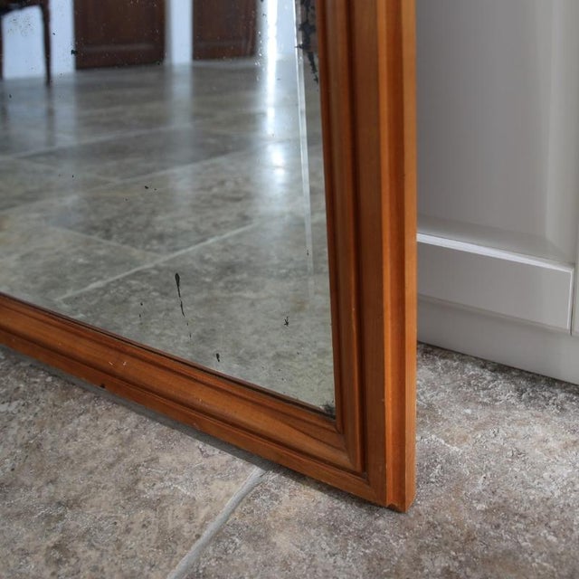 Brown Large Art Deco Style Beveled Mirror, France, 1950s For Sale - Image 8 of 12