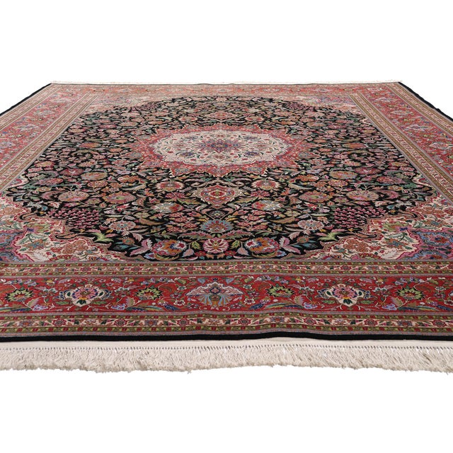 Chinese Vintage Chinese Tabriz Rug, 09'01 X 12'04 For Sale - Image 3 of 10