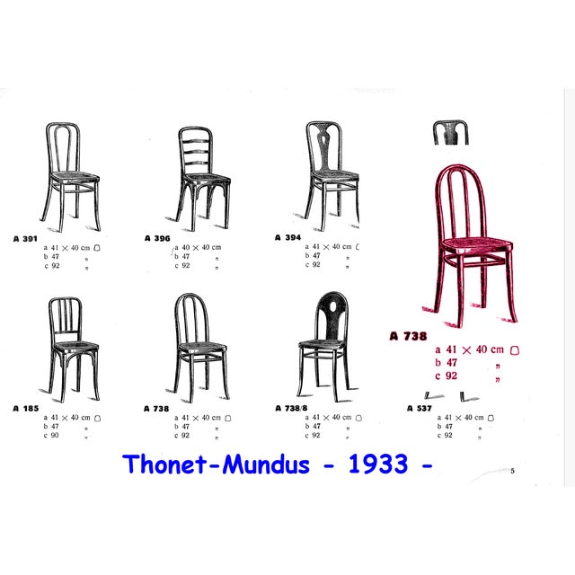 N°A 738 Bistro Chairs from Thonet, 1920, Set of 4 For Sale - Image 16 of 16