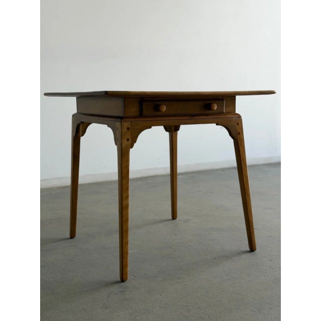 Antique Honey Oak Table With Center Drawer For Sale - Image 12 of 18