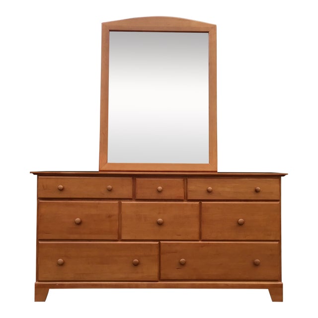 Solid Maple Moosehead Long Dresser & Mirror Chairish