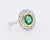 Art Deco Circa 1935 Halo Ring, Art Deco Era, Natural Emerald and Diamonds, French Platinum For Sale - Image 3 of 5