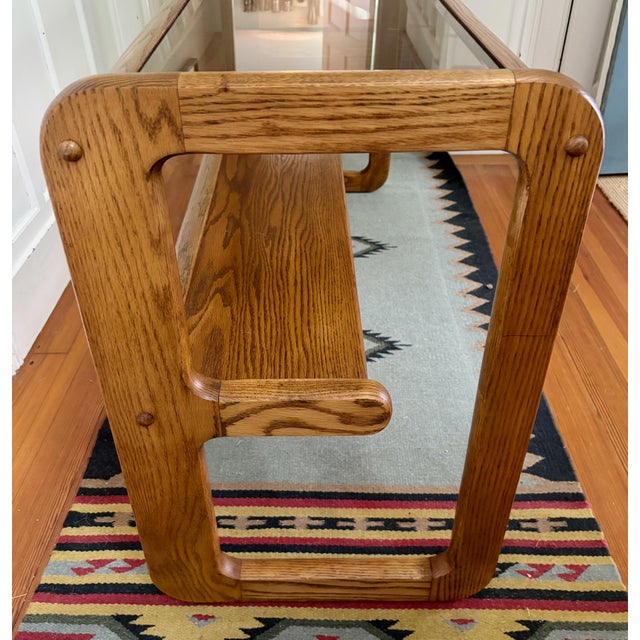 1970s Vintage 1970s Modern Lou Hodges Style Oak Console Table For Sale - Image 5 of 8