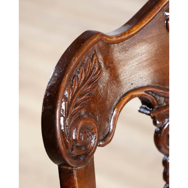 19th Century Set of Four 19th-Century Lombard Gondola Chairs in Carved Walnut For Sale - Image 5 of 13