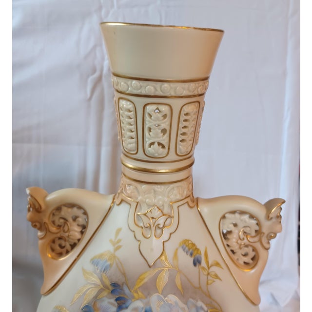 Antique Royal Worcester Porcelain Vase For Sale - Image 4 of 8
