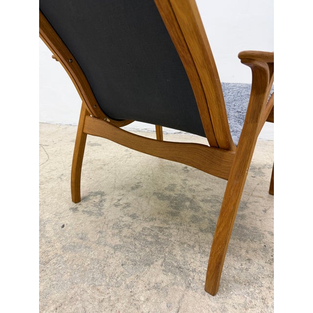Yngve Ekström Lamino Teak Wood Frame Armchair With Sheepskin Fabric for Swedese For Sale - Image 17 of 17