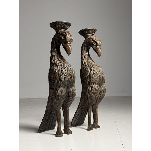 Hand-Carved Eagle Statues, 1800s, Set of 2 For Sale - Image 13 of 18