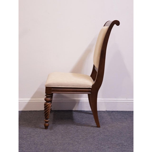Wood Broyhill Furniture British Empire Collection Cherry Dining Side Chair 7325-83 For Sale - Image 7 of 14