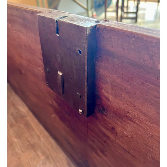 Brown 17th Century Italian Carved Cassone Trunk with Original Hardware For Sale - Image 8 of 18